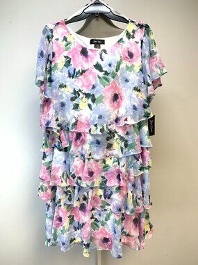 New Jessica Howard Dress Floral Easy Fit and Flare Plus Sizes 24W NWT Washable